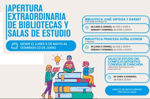 Boadilla del Monte | Apertura extraordinaria de bibliotecas y salas de estudio del 6 de mayo al 23 de junio