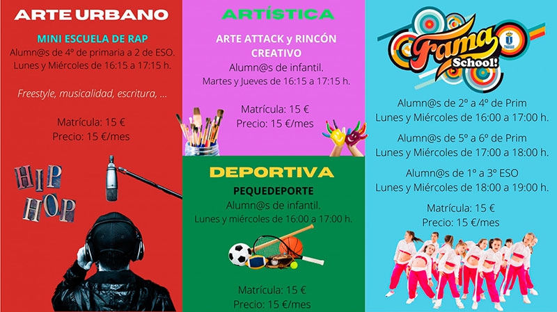 Humanes de Madrid  | El 12 de septiembre se abrirá el plazo de inscripciones para las actividades extraescolares 2022-2023