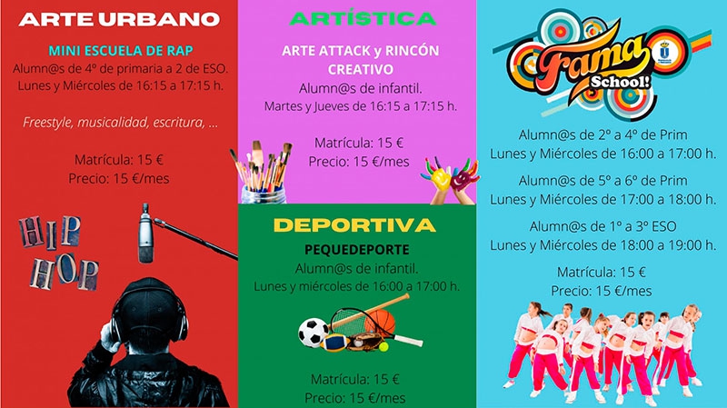 Humanes de Madrid | El 12 de septiembre se abrirá el plazo de inscripciones para las actividades extraescolares 2022-2023