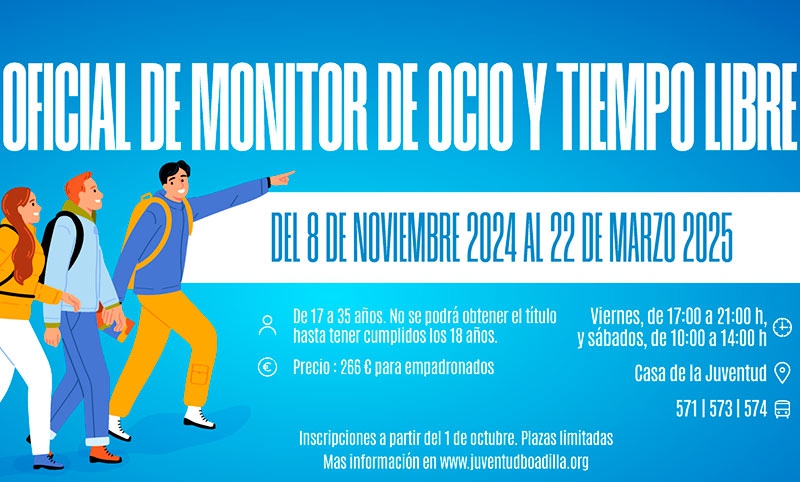 Boadilla del Monte | Mañana se abre el plazo de inscripción para el curso de Monitor de Ocio y Tiempo Libre