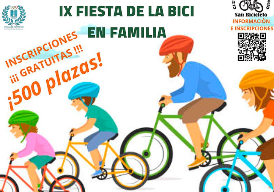 Humanes de Madrid | Inscripciones abiertas para la IX Fiesta de la Bici en Familia, que se celebrará el 2 de junio